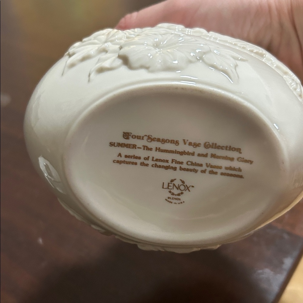 Lenox Cream Floral Vase - Picture 3 of 3